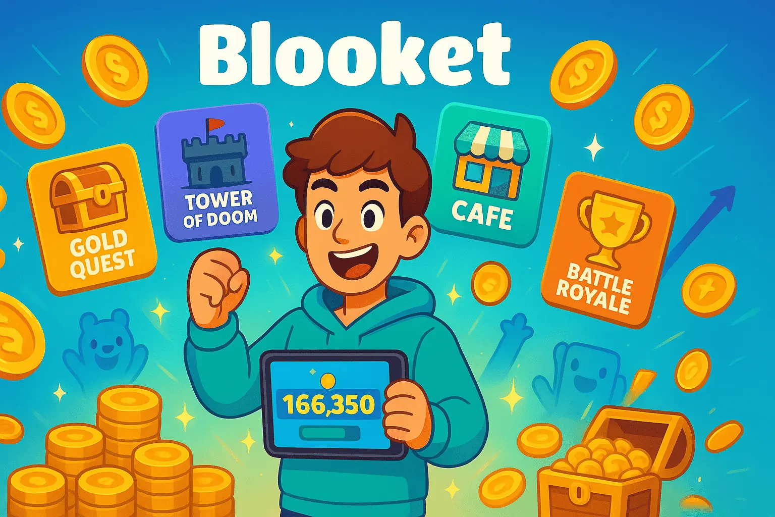 Players earning coins in best Blooket game for coins mode
