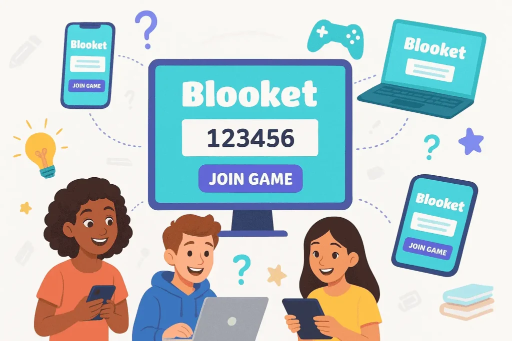 How to join a Blooket game tutorial showing students accessing platform