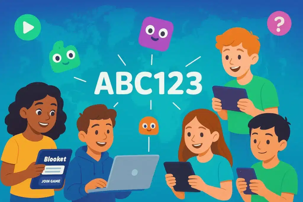 Students Learning How to Join a Random Blooket Game