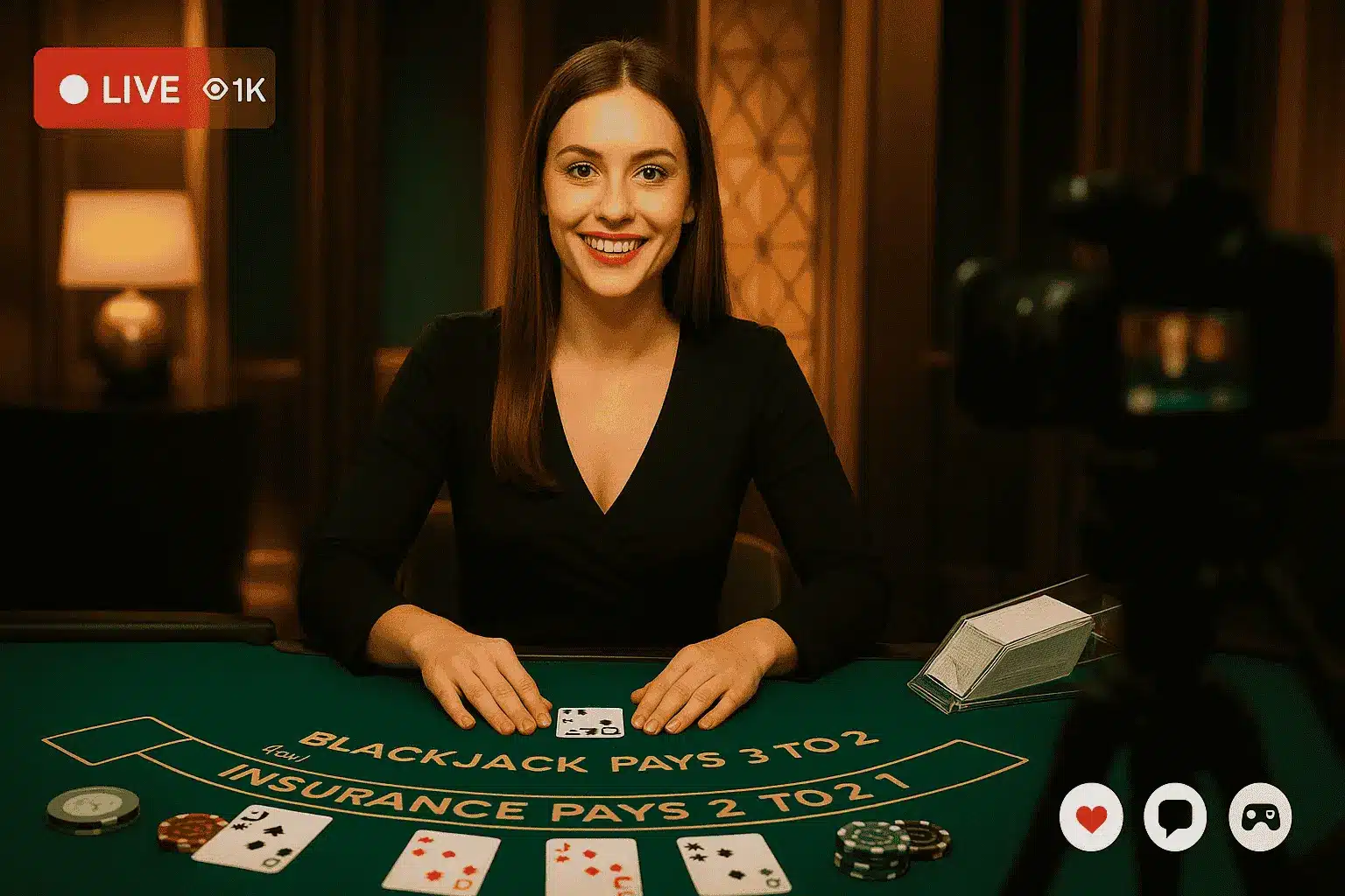 B52club live casino dealer hosting blackjack game online