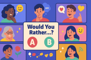 Would you rather game online platform showing friends playing virtually